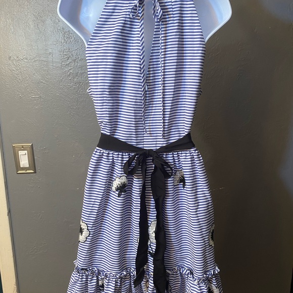 ELIZA J Women's Halter Fit and Flare Dress With Embroidered Flowers - Picture 3 of 16